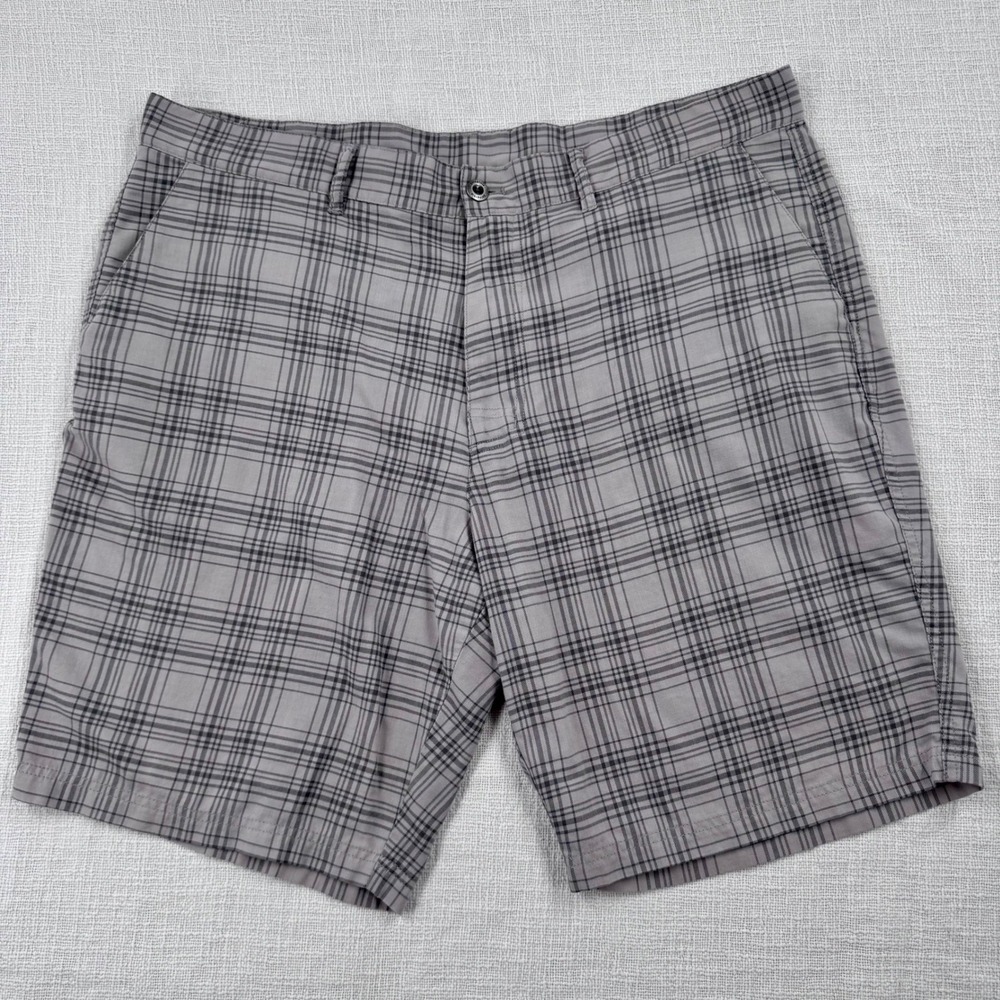 Patagonia Mens 40 Stacking Shorts Grey Plaid Organic Cotton Blend Casual Outdoor